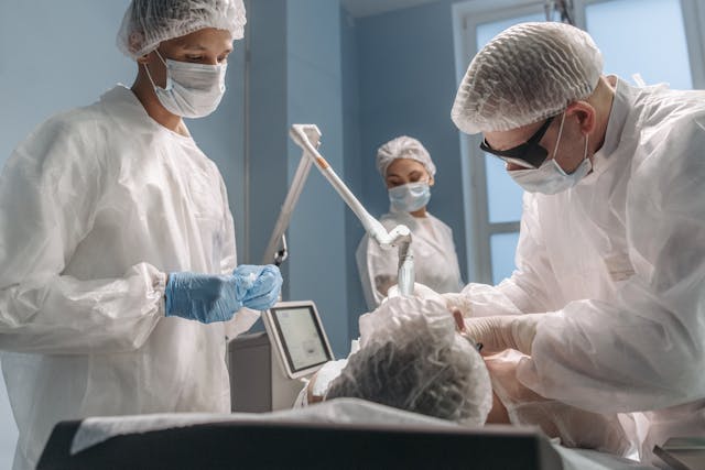 man undergoing surgery