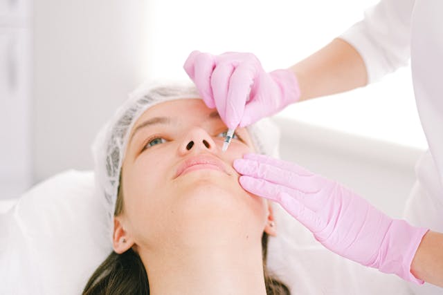woman getting a botox injection