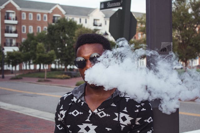 man vaping