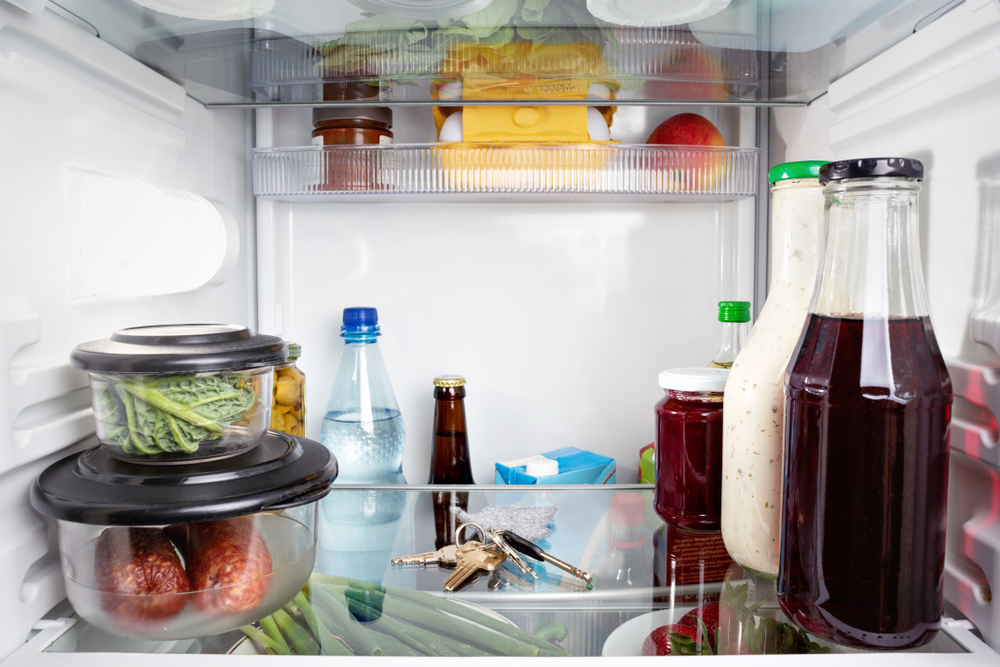 Keys misplaced in a fridge