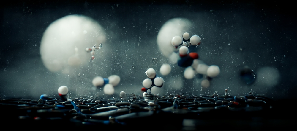 Nano medicine concept, nano particles robots for pain treatment and substance release, nano word machines, nano bots and chips macro shot, metaverse artificial intelligence nanobot 3d rendering