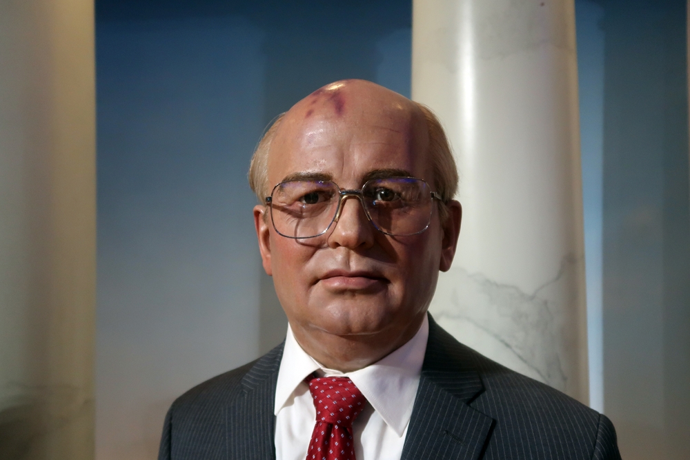NEW YORK, NY, USA - March 21, 2024: Madame Tussauds Wax Museum located at 234 W 42nd St, New York, NY 10036. Mikhail Gorbachev. Editorial use only.