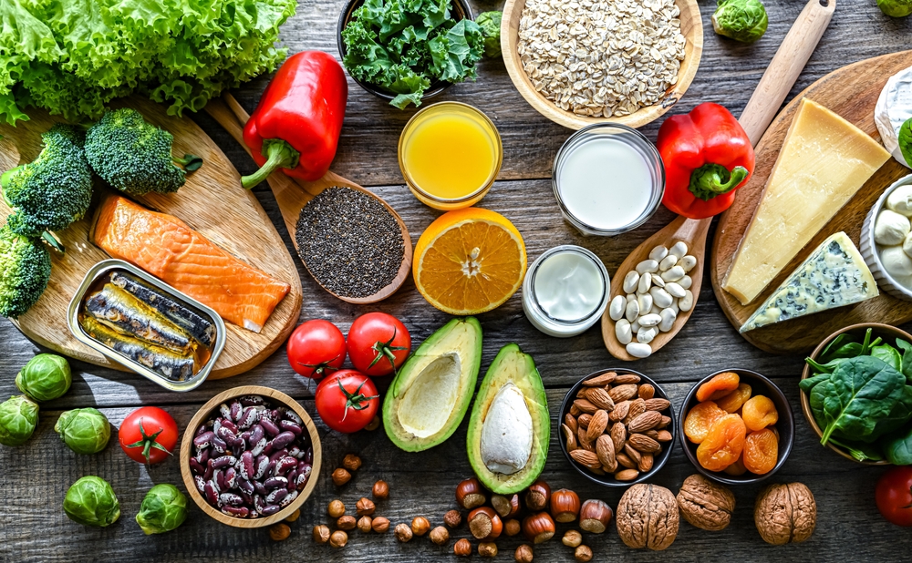 Food products recommended for osteoporosis and healthy bones.