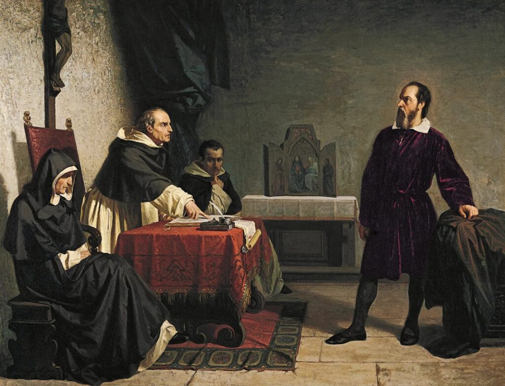Photo by
Cristiano Banti's 1857 painting Galileo facing the Roman Inquisition
https://commons.wikimedia.org/wiki/File:Galileo_facing_the_Roman_Inquisition.jpg