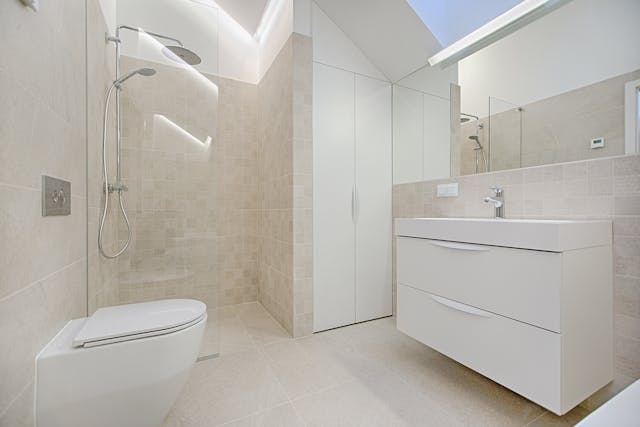 sleek modern bathroom