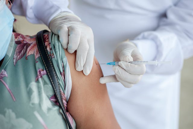 woman getting an injection