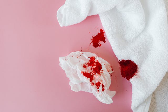 bloody tissue
