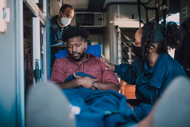 man in ambulance