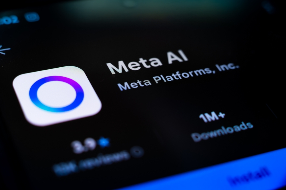 Raleigh, North Carolina - May 22 2025: Instagram Meta Platforms AI Facebook Brand App in Play Store on Screen