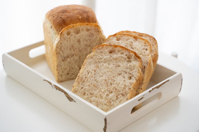 sliced bread on board