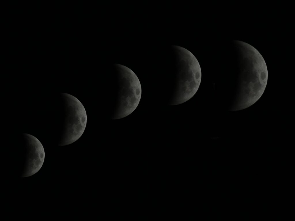 Waxing Crescent Moons in the Dark Sky