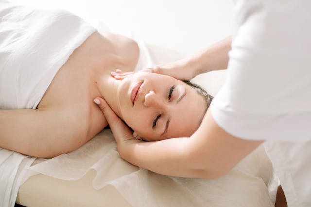 woman lying on table
