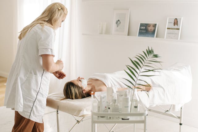 patient at dermatologist