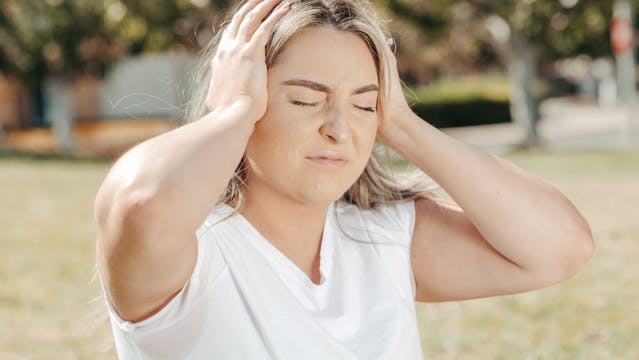 woman with headache