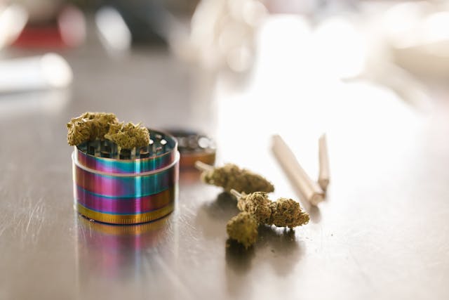 cannabis on a table top