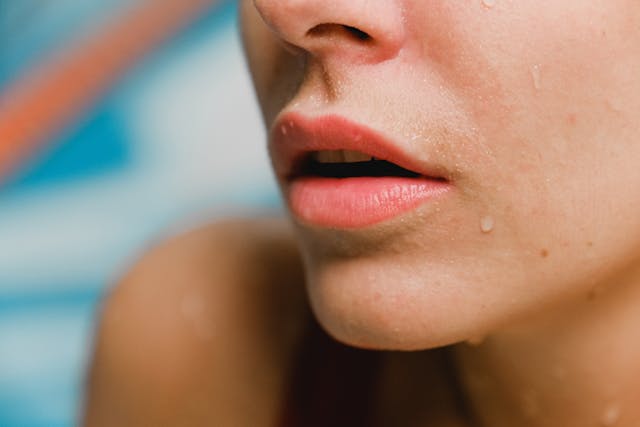 woman gasping