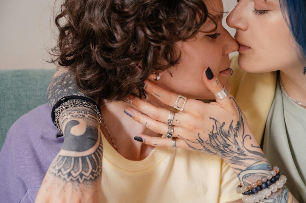 Close-Up Shot of a Romantic Couple