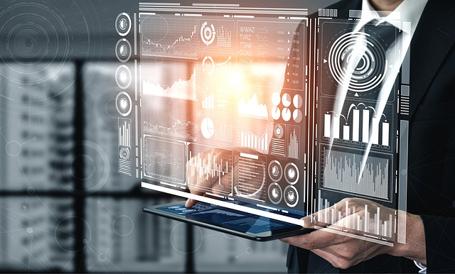 person working with digital interface