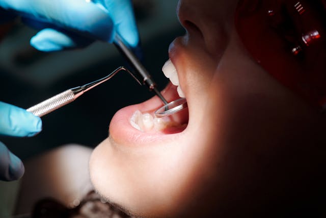 person at dentist