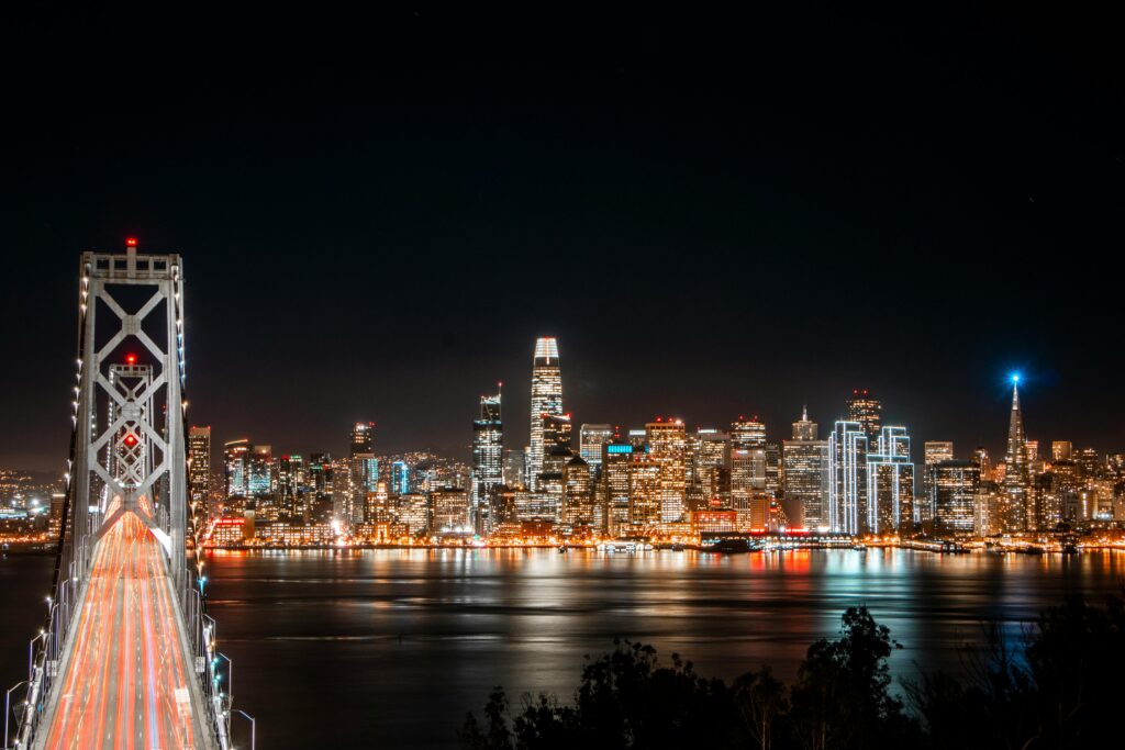 City Skyline During Night Time
