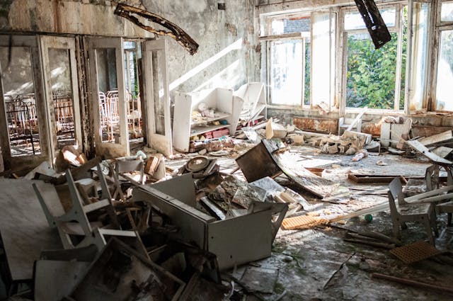 bombed house