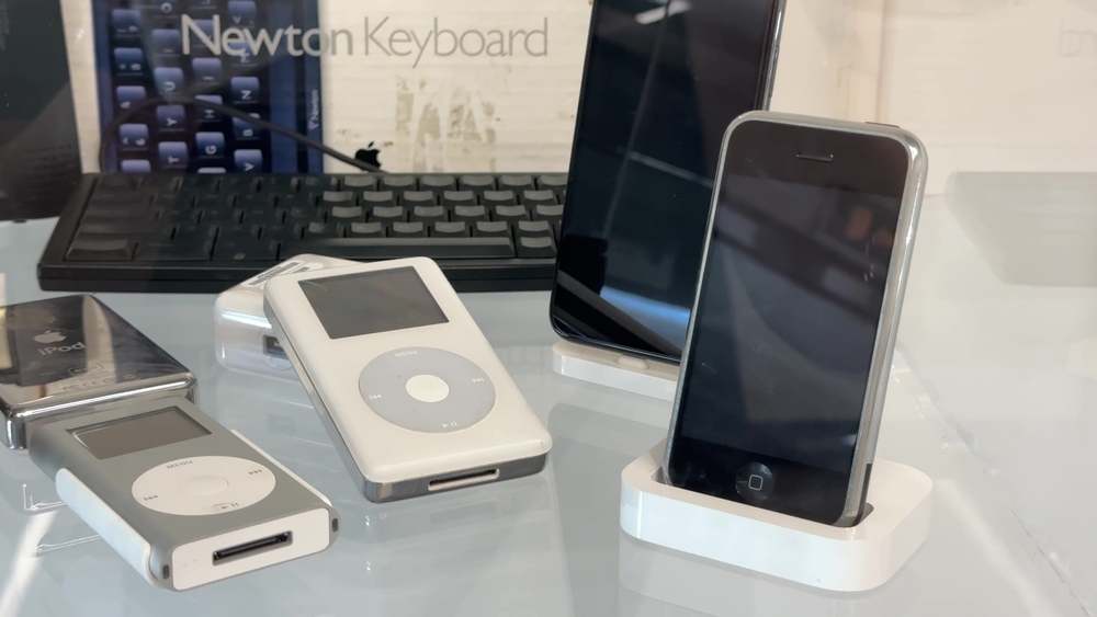 01.01.2025, Saint-Petersburg, Russia: Old retro Apple gadgets