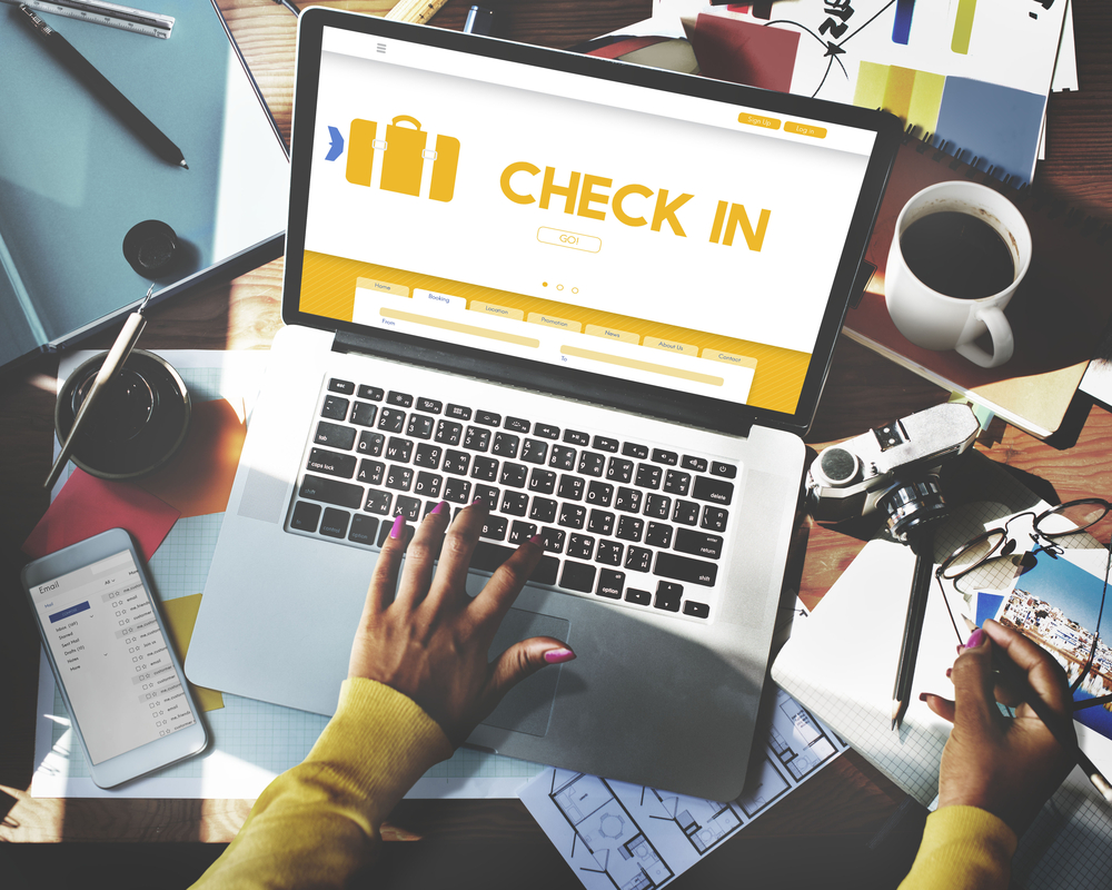 Check In Airport Flight Traveling Concept