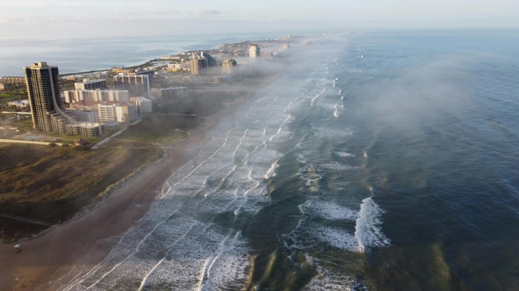 Aerial View of the South Padre Island Coast, Texas
