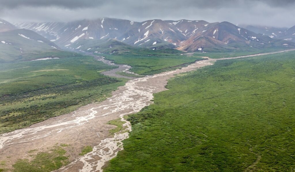 Impressive colorful landscape of the Denali National Park, Alaska USA