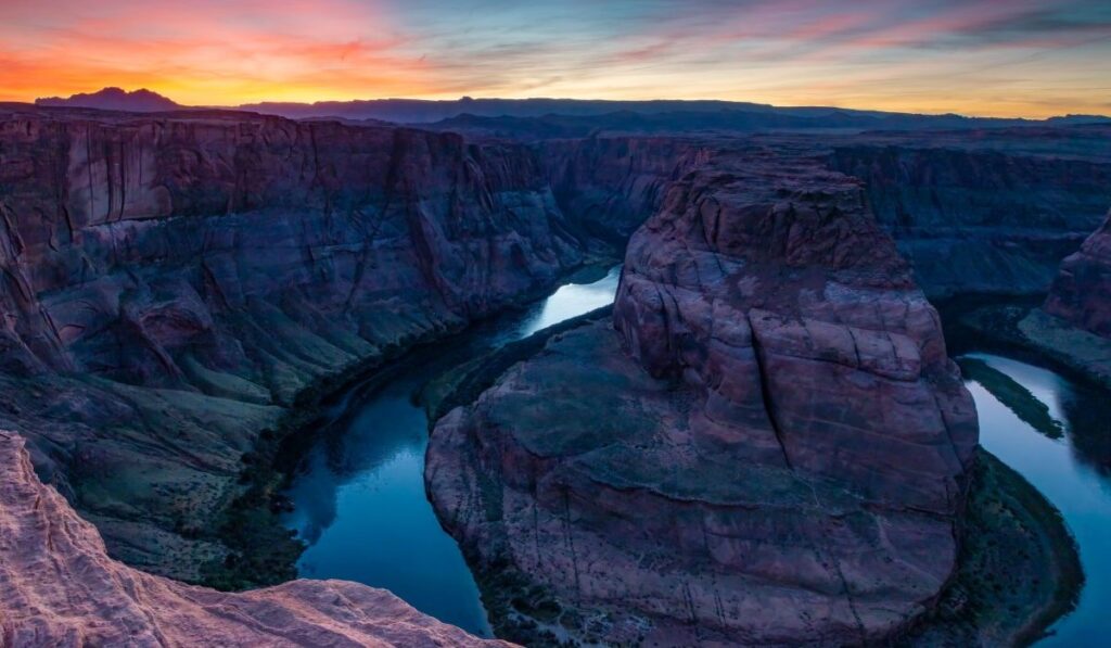 A drone shot of Horseshoe Bend in Grand Canyon, Arizona, USA