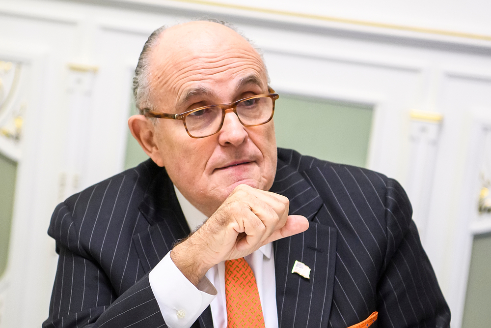 Former New York CIty Mayor and a lawyer Rudy Giuliani during visit to Kyiv, Ukraine. November 2017