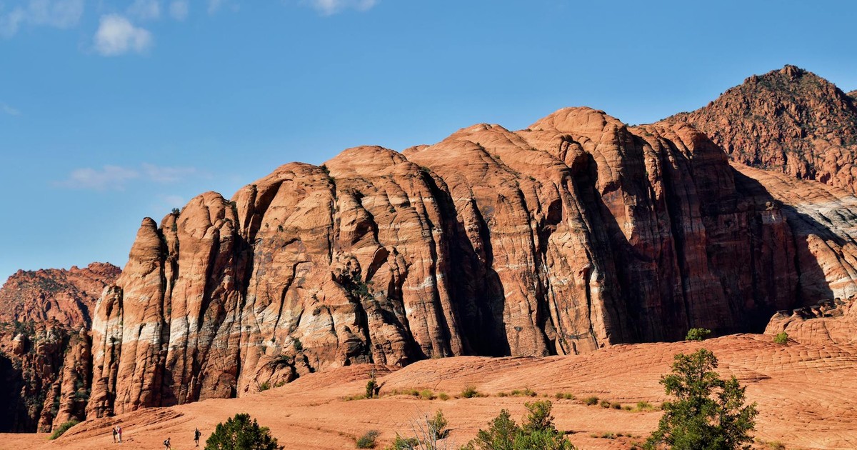 Explore the unique red rock formations of Snow Canyon State Park, a breathtaking landmark in Utah.
