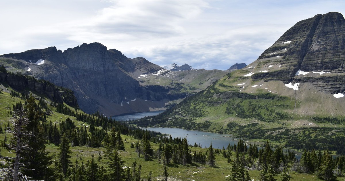 Breathtaking view of mountains and a lake in Montana, captured in summer.